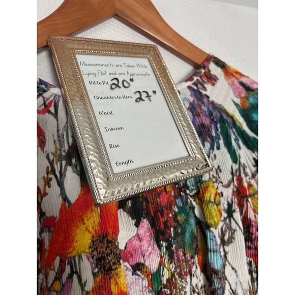Vince Camuto Floral Boho Blouse Multicolor 3/4 Sleeve Lightweight Top Medium - Picture 10 of 11